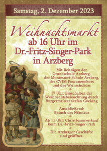 Plakat Weihnachtsmarkt in Arzberg 2023